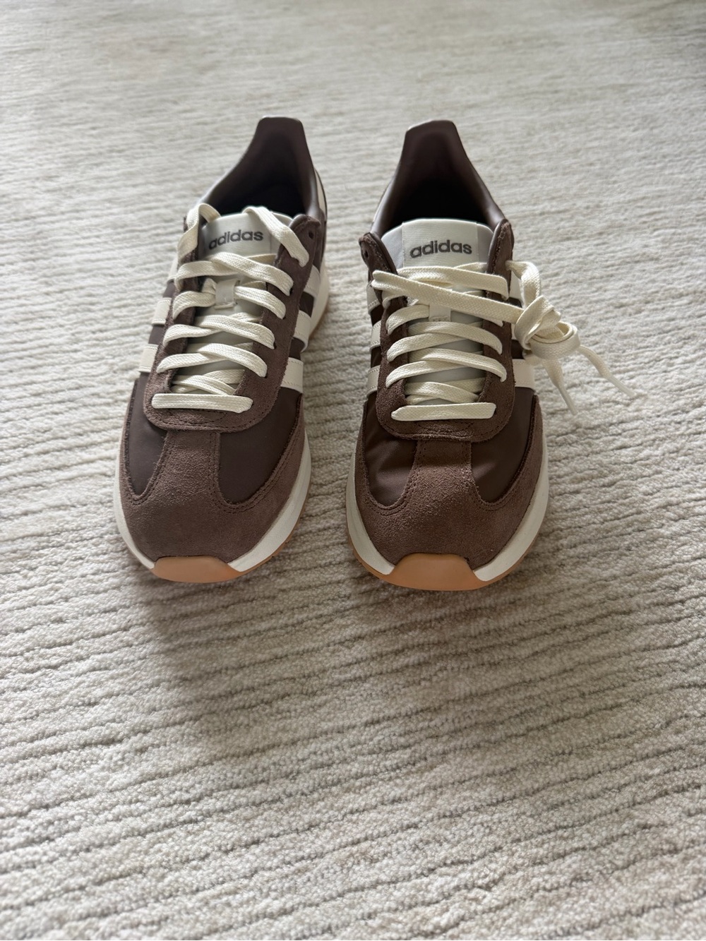 adidas Women’s Brown Sneakers with Cream Stripes